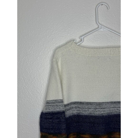 Fate Anthropologie Sweater XL Womens Fuzzy Colorblock Striped Trendy Crew Soft - Picture 7 of 14